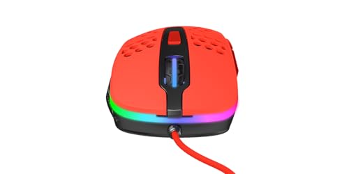 Image of XTRFY M4 RGB, Ultra-Light Wired Gaming Mouse, Ergonomic Design for Right-Handers, Cutting-Edge Pixart 3389 Sensor, Adjustable RGB Lighting, Kripparrian Red Edition