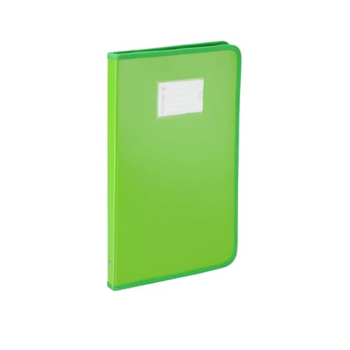Image of Worldone Zipper Display Book Folder for Documents, with Name Card, Made of 0.8mm Virgin PP Material with 20 Bound Plastic Binder Sleeves, Size FC (fullscap), Radiant Green, Set of 1