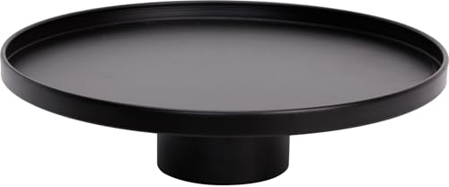 Trend Line Deko Eisen Tablett Ø 38 x 10 cm schwarz Dekorative Platte