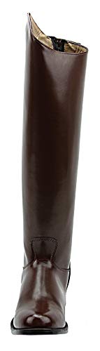Mens Man Decent Dress Dressage Boots with Back Zipper Riding English Equestrian Brown2