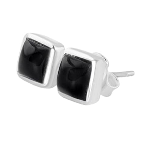Boucle d'oreille puce en onyx noir hypoallergénique en argent 925