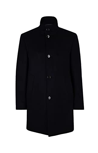 Joop! Herren Woll Mantel Maron mit Fischgrät Muster, Farbe:marine,...