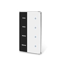 Matter WiFi Smart Switch with Display Screen | DIY Customisable Button Naming | Works with HomeKit, Google Home, SmartThings & Home Assistant | Netural Wiring Required (4-Gang)