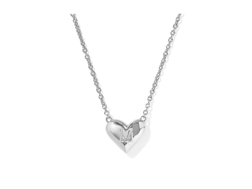 Kendra Scott Womens Heart Letter M Short Pendant Necklace Silver Ivory Mother Of Pearl One Size One Size2