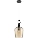 Quoizel CKKD1509WT Kendrick Bell Glass Mini Pendant Lighting, 1-Light, 100 Watts, Western Bronze (19" H x 9" W)