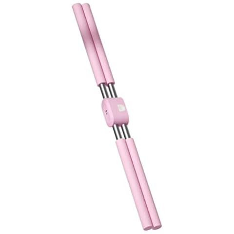 LIANGMEI 2 PCS Yoga Sticks Stretching Tool, 2022 New Stainless Steel Adjustable Humpback Correction Training Stick Yoga Body Stick Posture Correction Exercise Sticks Home Fitness Equipment, Pink Cover