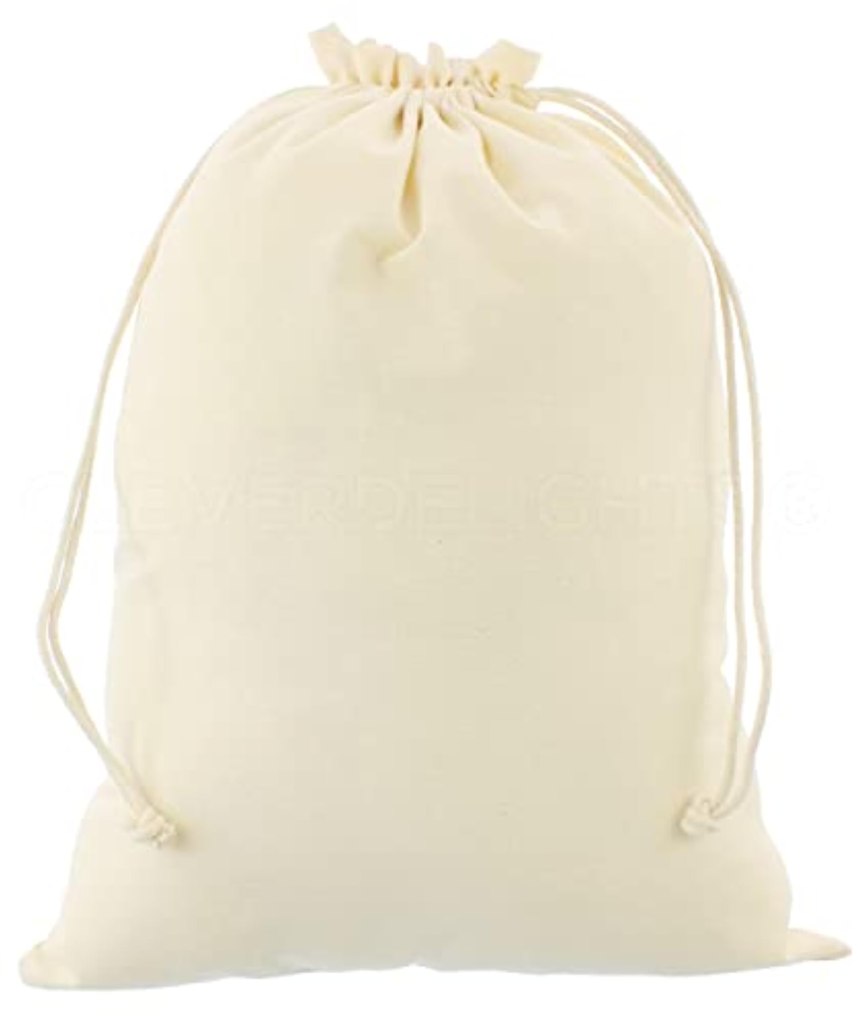 Cotton Bags - 12" x 16" - 5 Pack, Premium Muslin Drawstring Bag