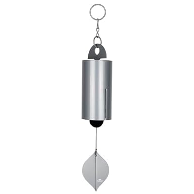 Woodstock Chimes Heroic Windbell Wind Chime for Outside 24" Medium Silver,Deep Tone Sound, Outdoor Decor for Patio, Porch, Garden HWMY