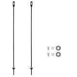 2-Pack Heavy Duty Steel Sign Stakes, 31 Inch Metal Post for Yard Signs, Lawn, Garden, with Ground Spike & Anti-Wind Barbs, Baked Enamel