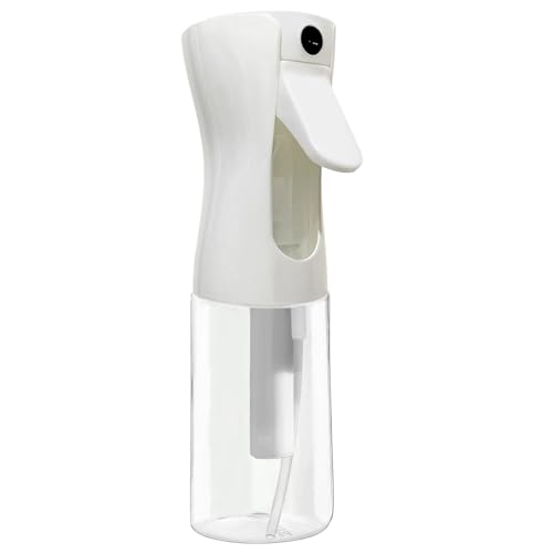 Dalireve Botella pulverizadora, botella de spray para cabello de 6.8 onzas, niebla fina, botella de spray de agua premium con paño de limpieza, botella de spray continuo para peinado, limpieza,