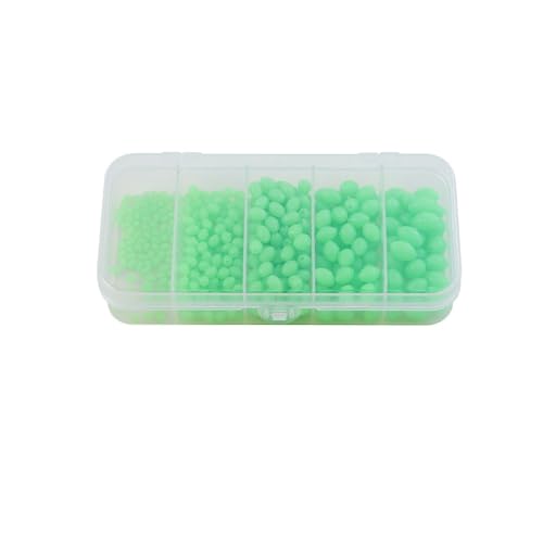 375 piezas cuentas luminosas ovaladas verdes para pesca miniatura 7