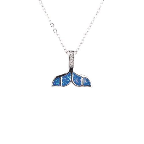 Collier queue de baleine bleue bijou unique d'animaux pour femme