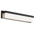 LIGHTINN LED Bathroom Vanity Light Fixture Over Mirror 24.4 inch Modern Rectangle Black Matte Metal Lighting Bar 4000K Daylight Wall Sconce (Black)