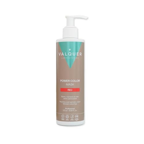 VALQUER Power Color Rojo Mascarilla Capilar | Potenciador de Color para Cabello Teñido o Natural | Coloración Temporal con Ingredientes Naturales Sin Sulfatos | Vegano | 275 ml