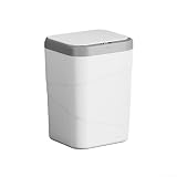 Aprilsunnyzone Pattumiera con sensore automatico con movimento del coperchio silenzioso per lo smaltimento quotidiano dei rifiuti interni resistente alla polvere per uso a lungo termine (bianco)