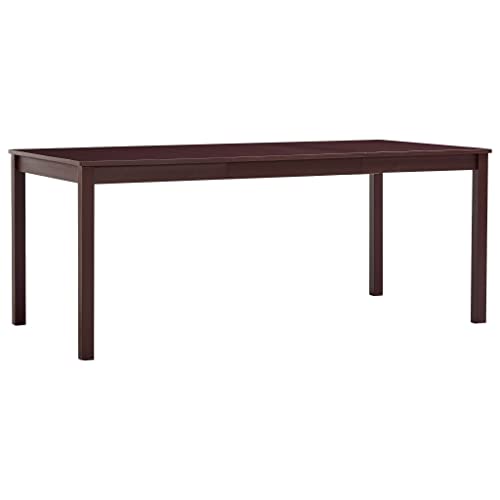 vidaXL Pin Massif Table de Salle à Manger Table à Dîner Meuble de Cuisine Table de Repas Table de Cuisine Maison Intérieur Marron Foncé 180x90x73 cm