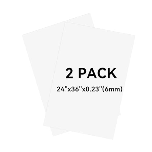 2 Pack White Foam Board 24"x36", 0.23" Thick Foam Core Board for Projects, White Poster Board for Painting, Displaying, and Craft Projects