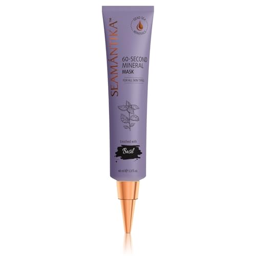SEAMANTIKA - Mascarilla Mineral de 60 Segundos con Extracto de Albahaca - Reduce las Arrugas y Mejora la Textura - Apta para Todo Tipo de Piel - Sin Parabenos, Sulfatos, Siliconas - 40 ml