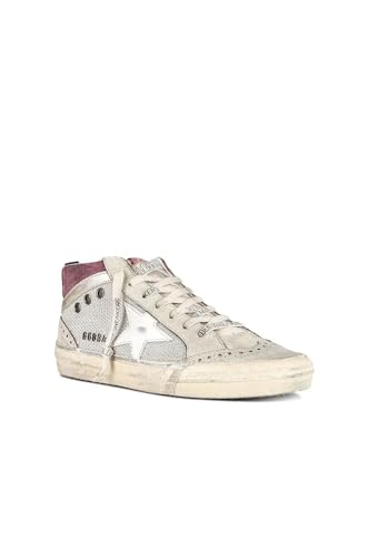 Golden Goose Women's Fashion Distressed Sneakers - Mid Star Net and Suede Upper Vintage Leather Toe and Spur Leather Trendy Shoes White2