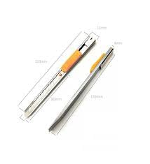 Snap-of kupa Cep Tip Ince Metal Maket Bıçağı Dar Maket Bıçağı A-1P Aluminyum Gövde Bıçak Otomatik Kilitli Profesyonel Falçata 9x80 LENTH:132 M