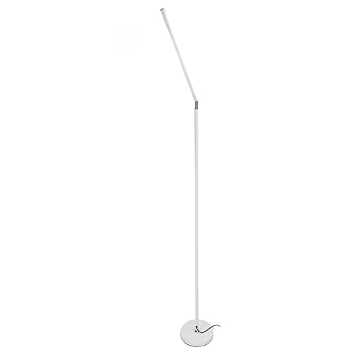 Lampa Podłogowa LED 12 W, Bezstopniowa Regulacja Jasności 3300-6500 K, ściemnianie, Zdejmowana Lampa do Tatuażu do Przedłużania Rzęs, Biała, 110-240 V (Wtyczka UE 100-240 V)