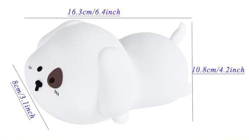 Image of GITGRNTH Rechargeable Silicone Puppy Night Light for Kids | Color-Changing LED Changing Pet Lamp |Adorable Room Decor & Gift for Toddlers, Teens, & Valentine's Day Present (Puppy Lamp, Regular