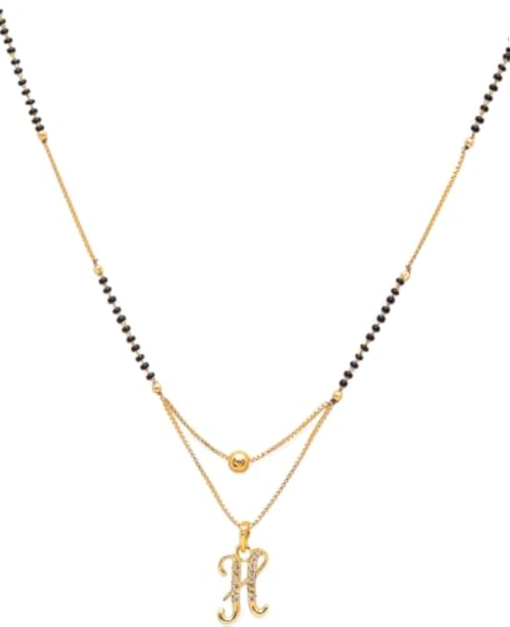 H Name Letter Diamond Attached Alphabet Pendant