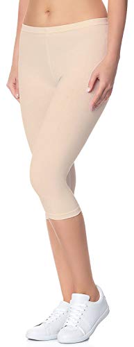 Image of Women's 3 /4 Calf-Length Leggings - Stretchable Cotton Blend, Comfortable Everyday Wear Pack of 2