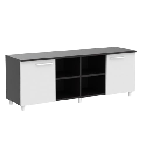 Image of ESTANTERIA Tv Cabinet for Living Room Engineered Wood TV Entertainment Unit Set Top Box Tv Stand Table /TV Cabinet with Shelves for Books & Dcor Display Unit Bed Living Room Upto (Wange-)