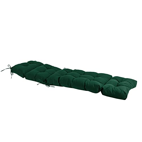 Image of QILLOWAY Outdoor Chaise Lounge Cushion 74x22x4 Inch, Waterproof Weather Resistant Replacement Pad for Patio Pool Furniture, Mallard,Forest Green