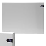 Adax Neo Electric Panel Heater/Convector Radiator With Timer, Thermostat, Modern, Slimline, Wall Mounted (White, 400W)