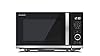 SHARP YC-QS204AU-B Compact 20 Litre 800W Digital FLATBED Microwave, 10 power levels, ECO Mode, defrost function, LED cavity light - Black