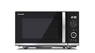 SHARP YC-QS204AU-B Compact 20 Litre 800W Digital FLATBED Microwave, 10 power levels, ECO Mode, defrost function, LED cavity light - Black