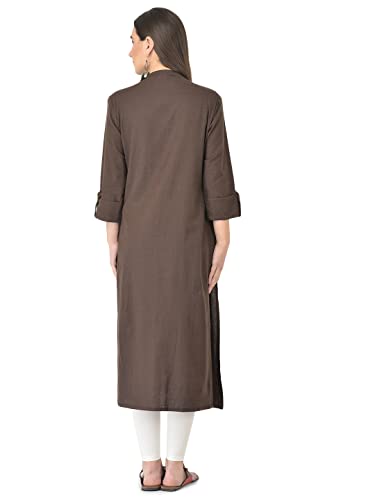 Image of Pistaa's Women's Cotton Regular Fit Casual Kurta