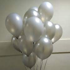 Metallic Shiny Peal Finish Balloons - Pack of 25 (Silver) - Image 2 thumbnail