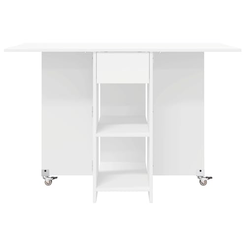 Table de salle à manger moderne 115x70 cm blanche pliable