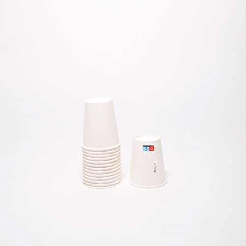 UniR 100 pcs Gobelets Jetables en Papier/Carton 7OZ - 200ML, Gobelet pour Café - Thé - Boissons chaudes et froides - Eau - Fabriqués en France (Blanc) – vue 3