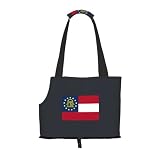 Georgia Flag Print Pet Tote Bag,Single Shoulder Carrier, Pet Travel Handbag For Small Dogs & Cats Outings