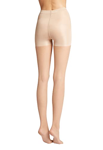 Image of Wolford Individual 10 Control Top Tights For Women Sheer Support Pantyhose Waist Sculpting Cotton Gusset Soft Waistband