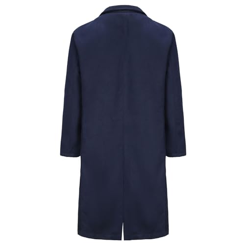 Image of Men's Wool Blend Long Trench Coat Single Breasted Slim Fit Winter Jacket