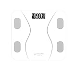 [Maplefea]【体脂肪計 デジタルヘルススケール】AI健康機能搭載 スマホ連動アプリ対応 正確な体重測定 体年齢分析 コンパクト設計 浴室でも使いやすい（体組成計 家庭用 健康管理 デバイス連携） 白 USB充電式バージョン