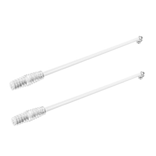STOBOK 2pcs Aluminum Alloy White Curtain Pull Rods Manual Draw Rods for Grommet Curtains for Easy Operation