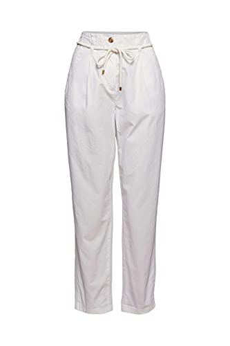 ESPRIT 051EE1B304 Pantaloni, 100/WHITE, 38 Donna