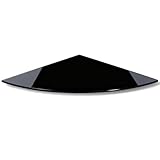 HOOZ Glas-Bodenplatte Viertelkreis – Sicherheitsglas für Kaminofen, Ecktisch & Wohnbereich, Blumenecke Schwarz 75 x 75 x 0,6 cm