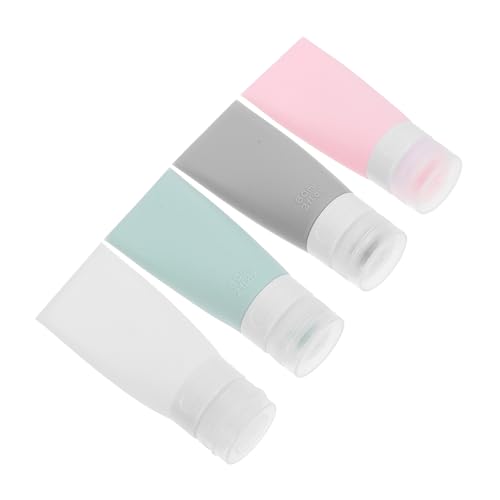 AUTSUPPL 4個 シリコン製携帯用装瓶 軽量耐久で詰め替え簡単 小型旅行用シャンプー ローション容器 トラベル液体収納に