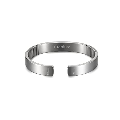 Mens Bracelet | Pure Titanium Minimalist Bracelet Designed for Men | Springy Mens Cuff Bracelet | 10MM Wide Bracelet | Gift for Him