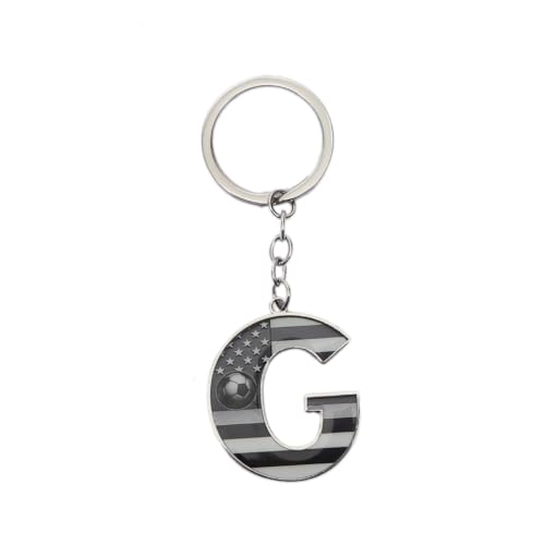 Bag Charms Initial A-Z Letter Keychain Bag Charm Soccer Keychain for Handbags Sports Bag