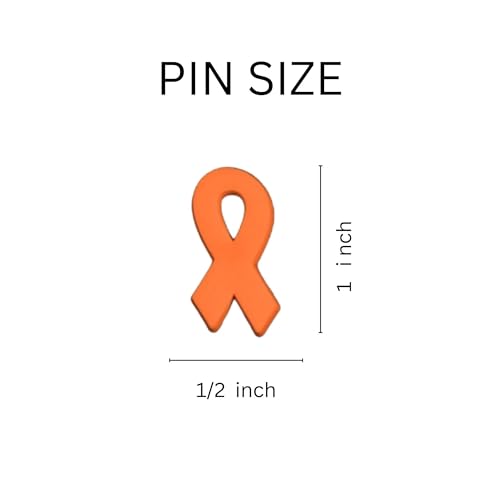 Image of 1 /2 /5 /10 /25 /50pcs Orange Ribbon Awareness Pins for Kidney Cancer, Leukemia, Multiple Sclerosis, Hunger, Gun Violence /Mass Shooting Awareness - Perfect for Support Groups, Gift-Giving, and Fundraisers