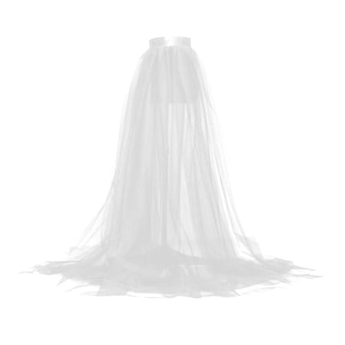 Women's Tulle Tutu Long Skirts Wedding Party Cocktail Prom Skirts Bandage Mesh Maxi Overskirt Overlay Long Bridal Dress