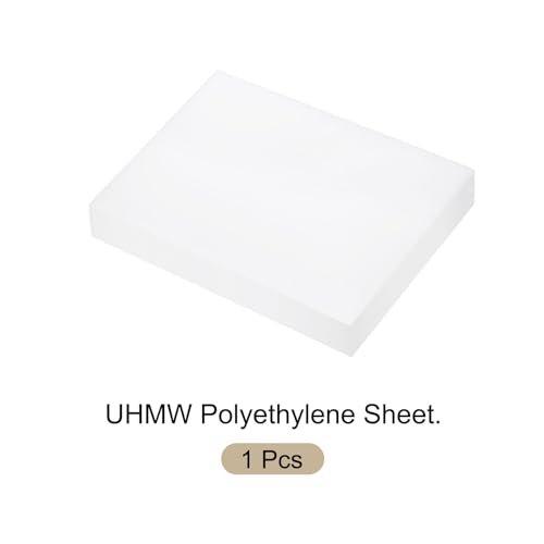 Image of 6 x 8 Inch UHMW Polyethylene Sheets, 1 Inch Thick Ultra High Molecular Weight White Plastic Sheet [for Home, Industrial]